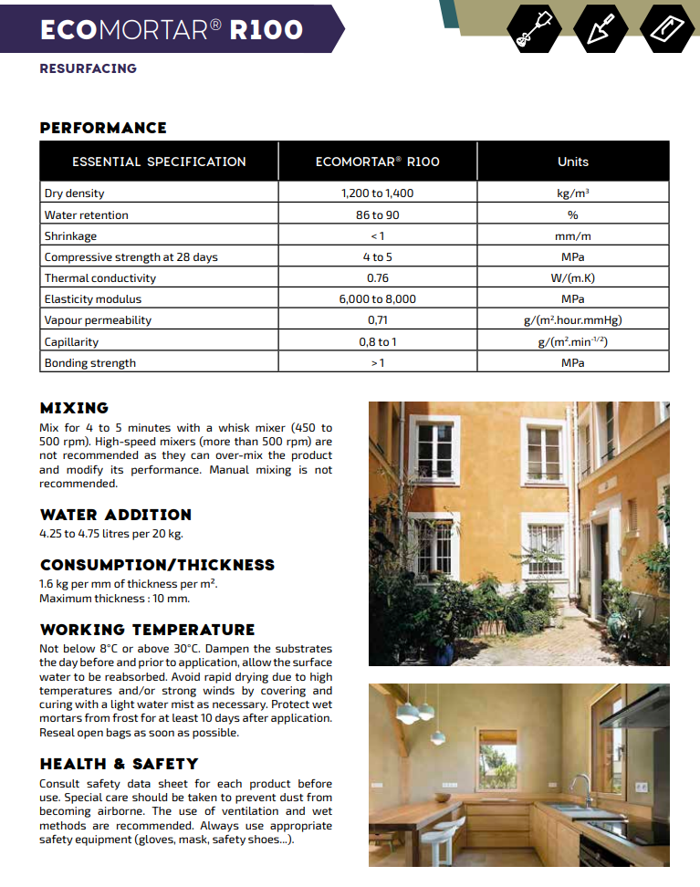 ECOMORTAR R100 - DOSAGE UK